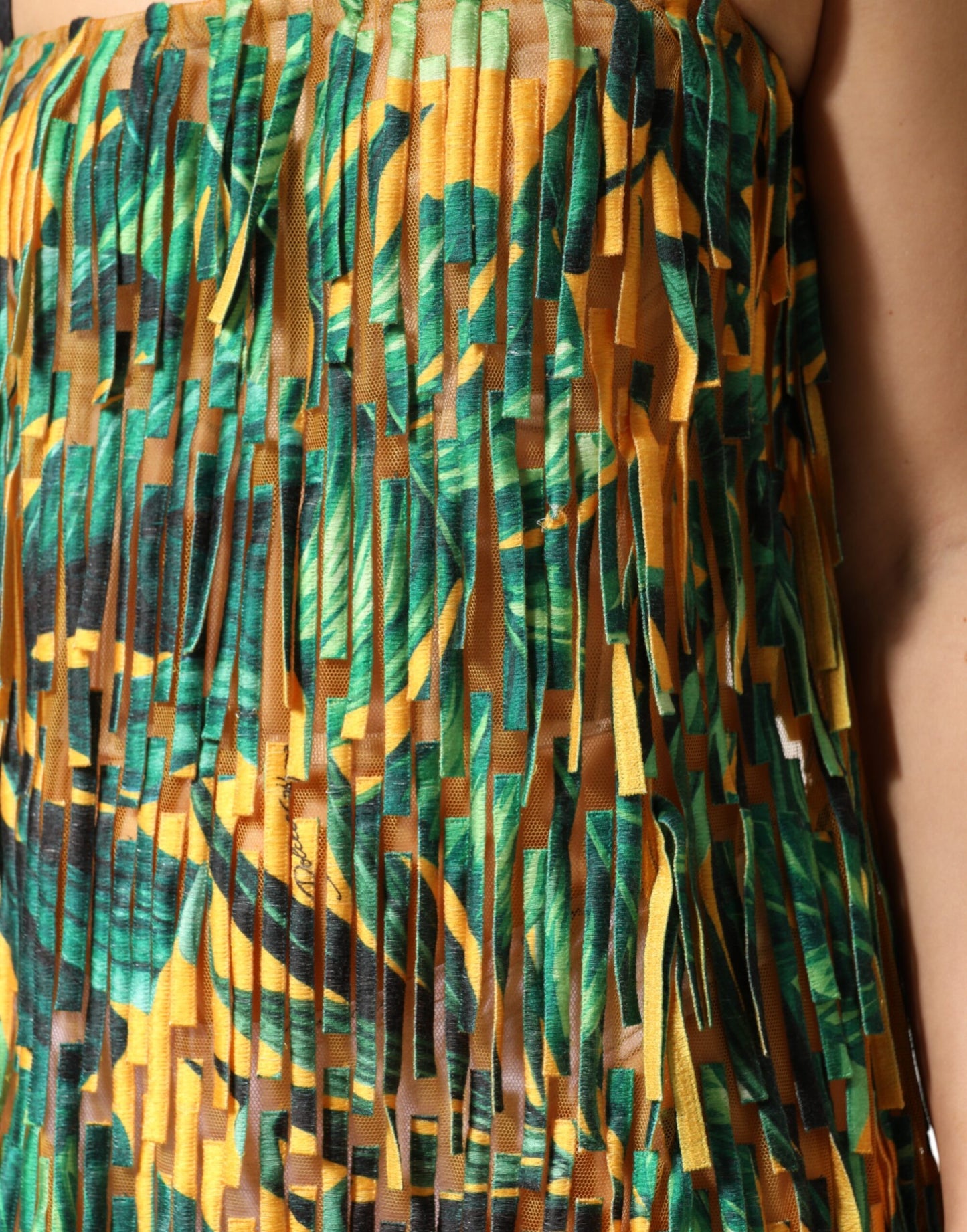 Dolce & Gabbana Multicolor Tropical Print Fringe Maxi Dress Dolce & Gabbana