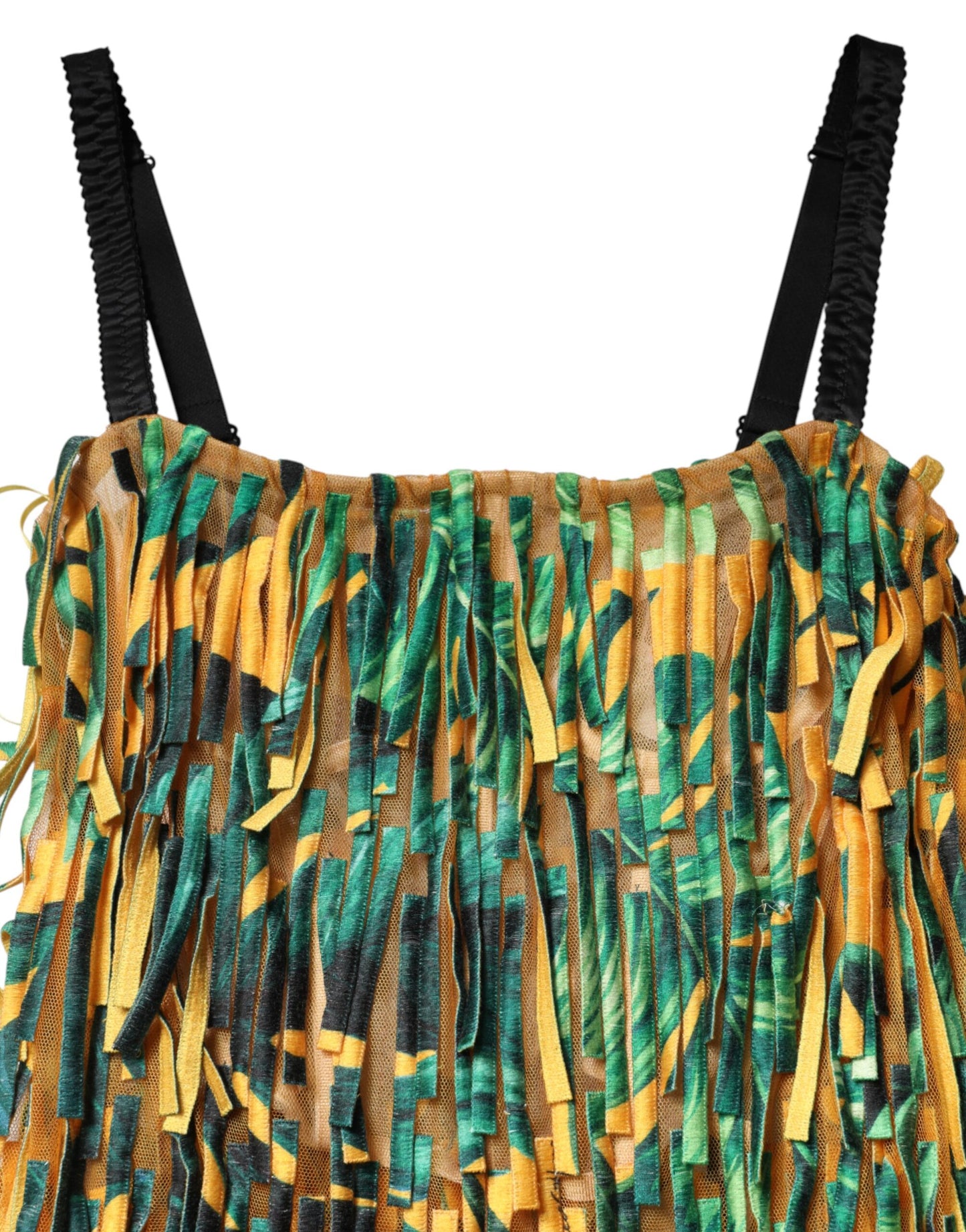 Dolce & Gabbana Multicolor Tropical Print Fringe Maxi Dress Dolce & Gabbana
