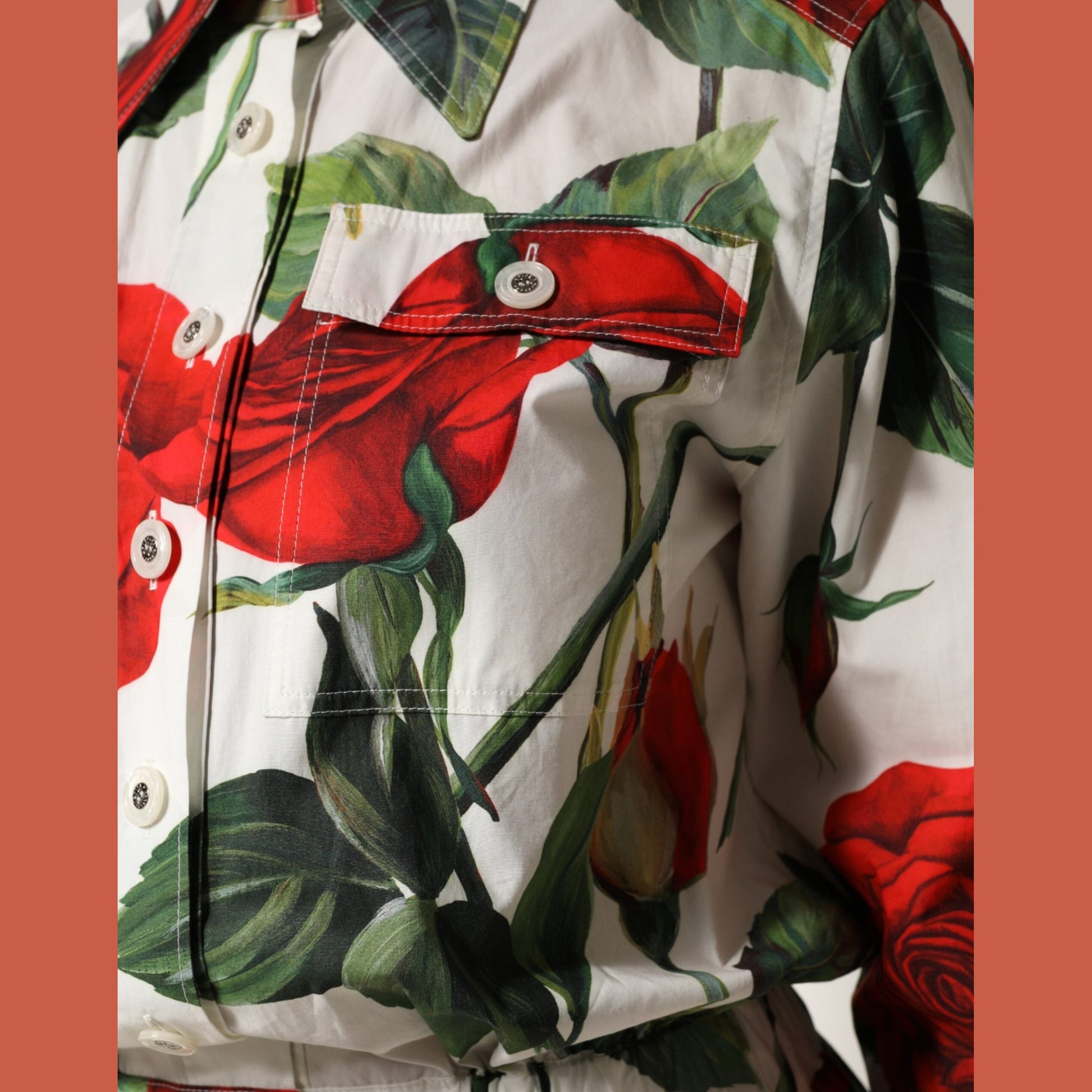 Dolce & Gabbana White Floral Print Cotton Jumpsuit Dress Dolce & Gabbana