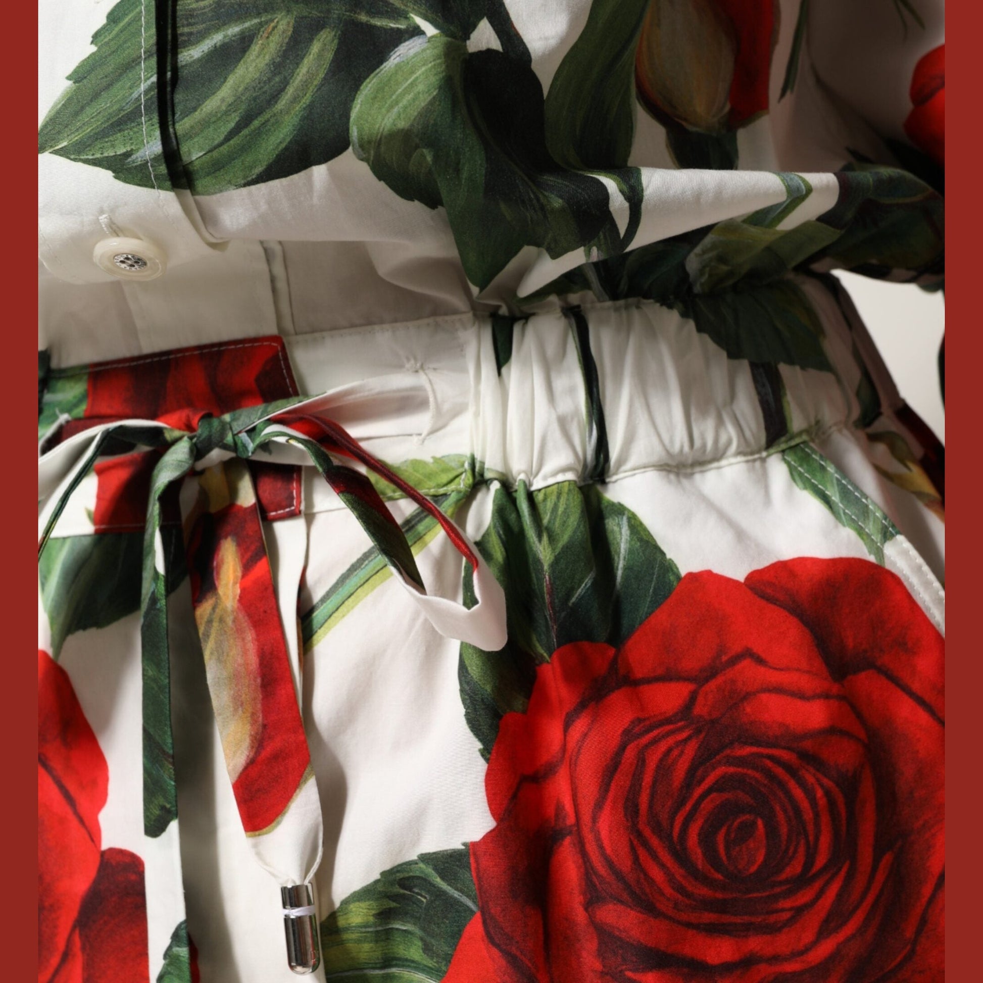 Dolce & Gabbana White Floral Print Cotton Jumpsuit Dress Dolce & Gabbana