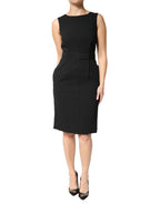 Dolce & Gabbana Black Sleeveless Sheath Knee Length Dress Dolce & Gabbana