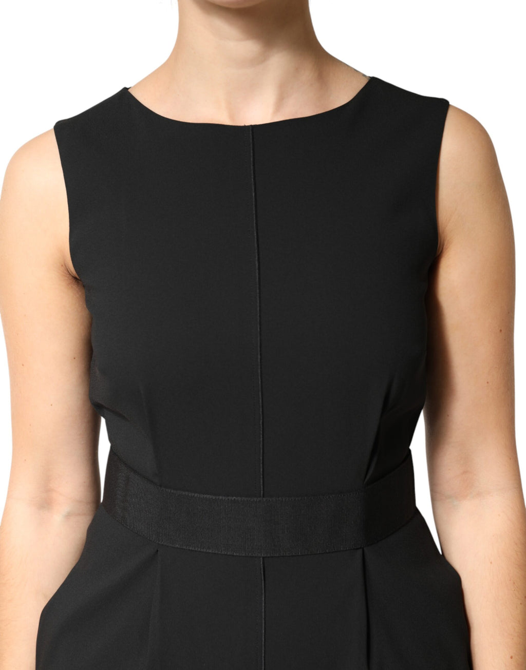 Dolce & Gabbana Black Sleeveless Sheath Knee Length Dress Dolce & Gabbana