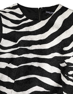 Dolce & Gabbana Black White Zebra Sleeveless A-line Dress - Eljoys Fashion 