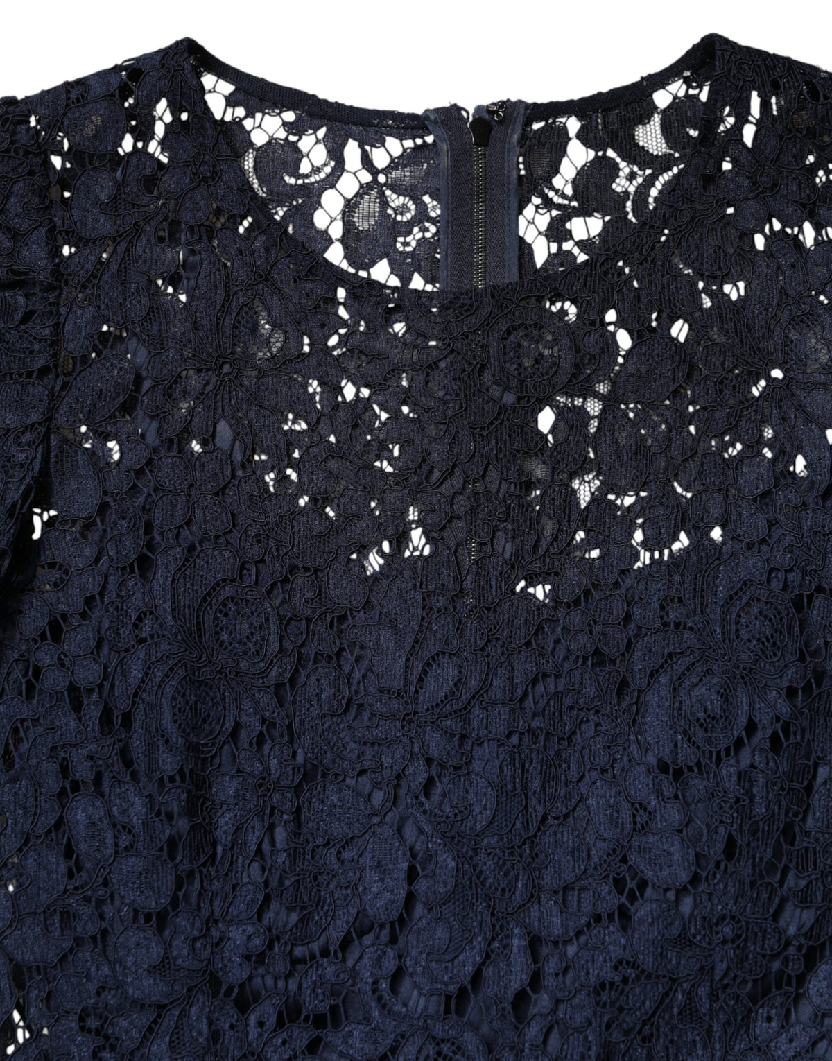 Dolce & Gabbana Blue Lace Ruffle A-line Knee Length Dress - Eljoys Fashion 