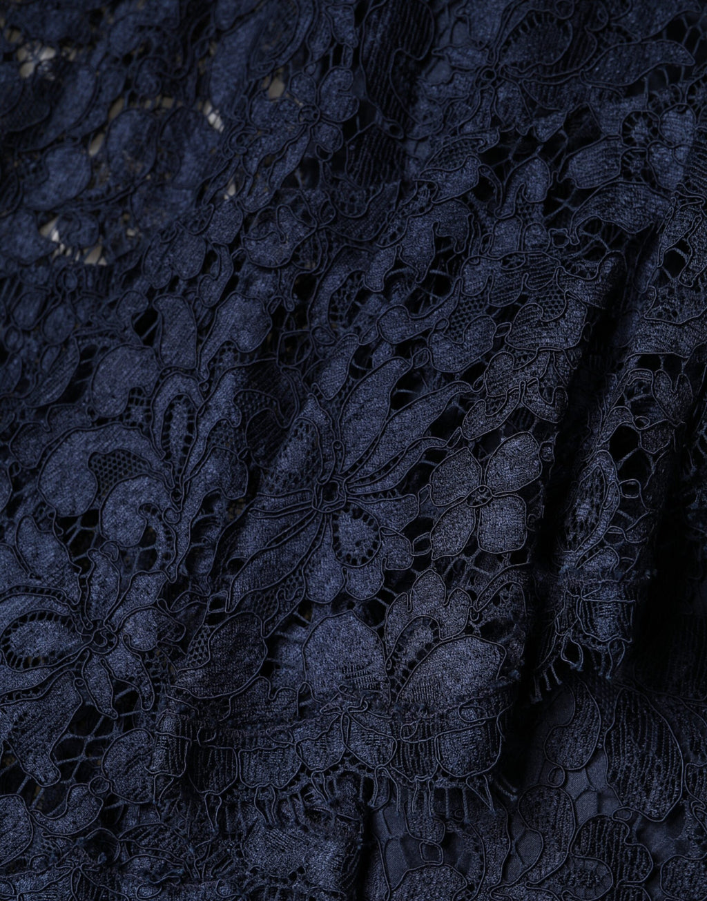 Dolce & Gabbana Blue Lace Ruffle A-line Knee Length Dress - Eljoys Fashion 