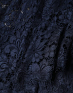 Dolce & Gabbana Blue Lace Ruffle A-line Knee Length Dress - Eljoys Fashion 