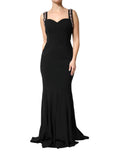 Dolce & Gabbana Black Embellished Bodycon Long Gown Dress - Eljoys Fashion 