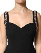 Dolce & Gabbana Black Embellished Bodycon Long Gown Dress - Eljoys Fashion 