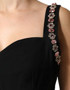 Dolce & Gabbana Black Embellished Bodycon Long Gown Dress - Eljoys Fashion 