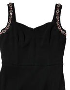 Dolce & Gabbana Black Embellished Bodycon Long Gown Dress - Eljoys Fashion 