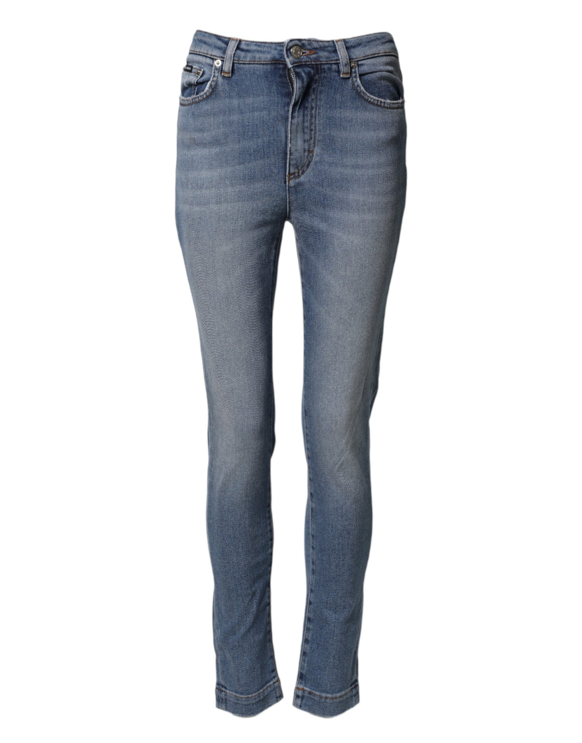 Dolce & Gabbana Blue Washed Cotton Skinny Denim Trouser Jeans - Eljoys Fashion 