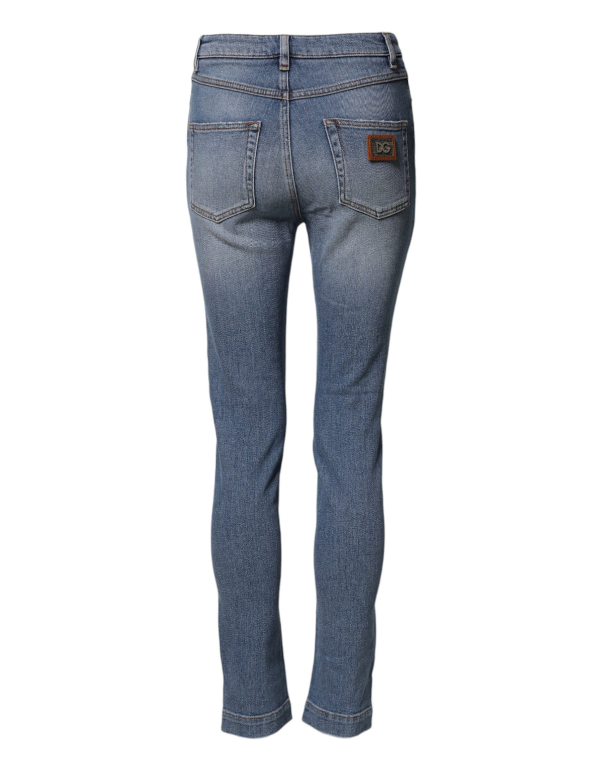 Dolce & Gabbana Blue Washed Cotton Skinny Denim Trouser Jeans - Eljoys Fashion 