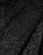 Dolce & Gabbana Black Floral Brocade High Waisted Trouser Pants - Eljoys Fashion 