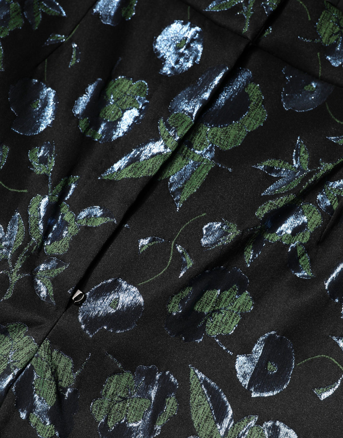 Dolce & Gabbana BlueGreen Floral Metallic Slim Trouser Pants - Eljoys Fashion 