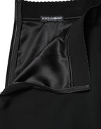 Dolce & Gabbana Black Mid Waist A-line Knee Length Skirt - Eljoys Fashion 