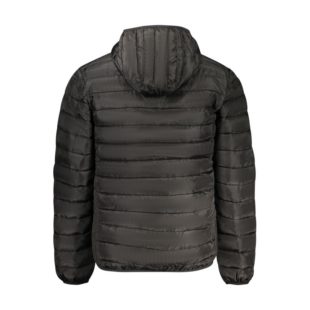 Accademia Militare men's black polyester jacket with a stand collar and zip closure, styled for a casual or military-inspired look.