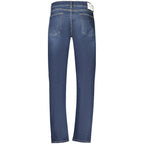 North Sails Blu Cotton Men Jeans featuring classic fit, five-pocket design, and durable denim fabric.