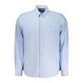 North Sails Azzurro cotton men's shirt featuring a classic design and soft blue color, displayed on a hanger.
