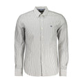 Black cotton men's shirt by North Sails with a classic collar and button-up front, shown on a flat lay.