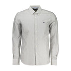 Black cotton men's shirt by North Sails with a classic collar and button-up front, shown on a flat lay.