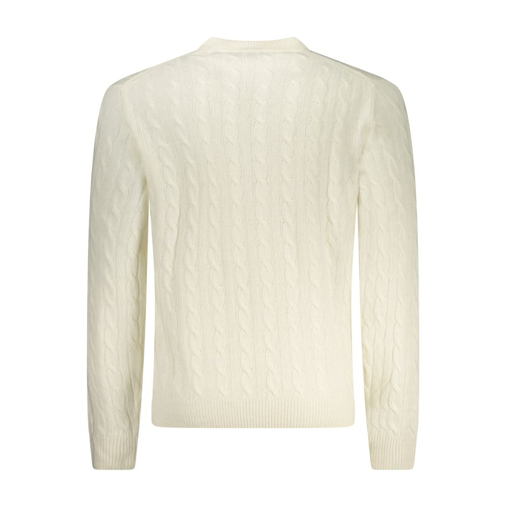 North Sails Bianco Poliammide men's sweater in white, featuring a classic knit design and crew neckline.