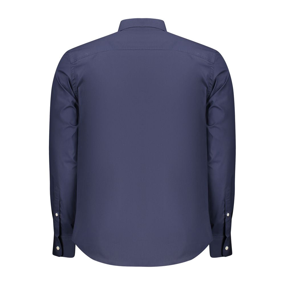 North Sails Blu Cotton Men's Shirt with collar and long sleeves, featuring a casual fit and classic design.