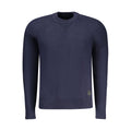 Blue cotton men's sweater by North Sails, featuring a classic knit design and crew neckline, displayed on a plain background.