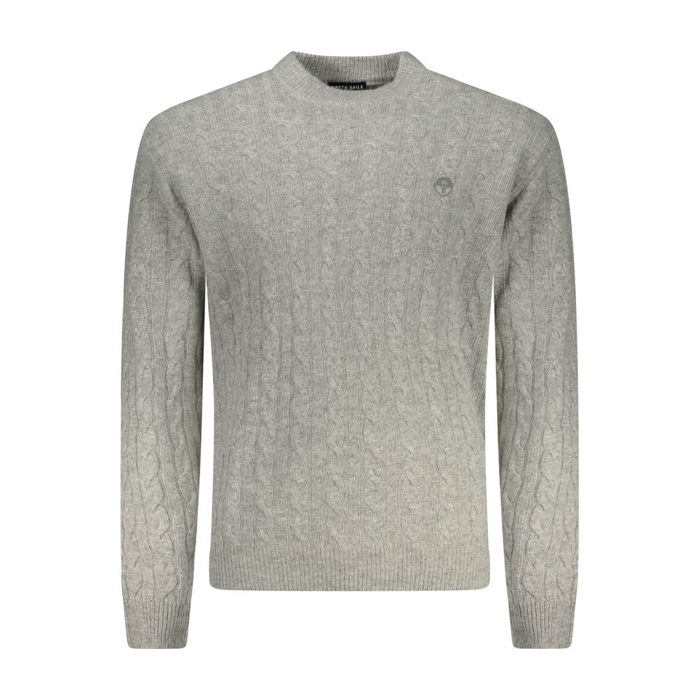 North Sails Grigio Poliammide men's sweater shown in a close-up image, highlighting the knit fabric and stylish design.