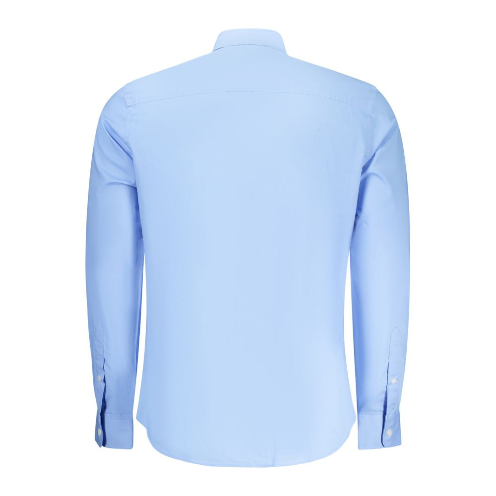 North Sails Azzurro cotton men's shirt displayed, featuring a classic fit and button-down collar in a light blue color.