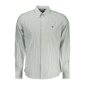 Green cotton men's shirt from North Sails featuring a classic fit and button-down collar, displayed on a neutral background.