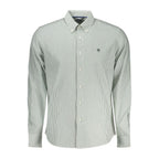 Green cotton men's shirt from North Sails featuring a classic fit and button-down collar, displayed on a neutral background.