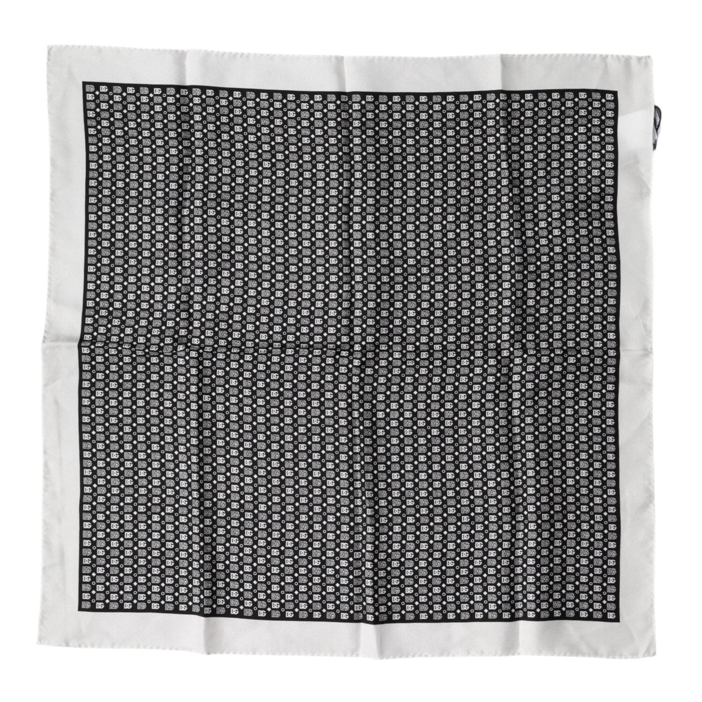 Dolce & Gabbana White Black Patterned Square Foulard Scarf Dolce & Gabbana