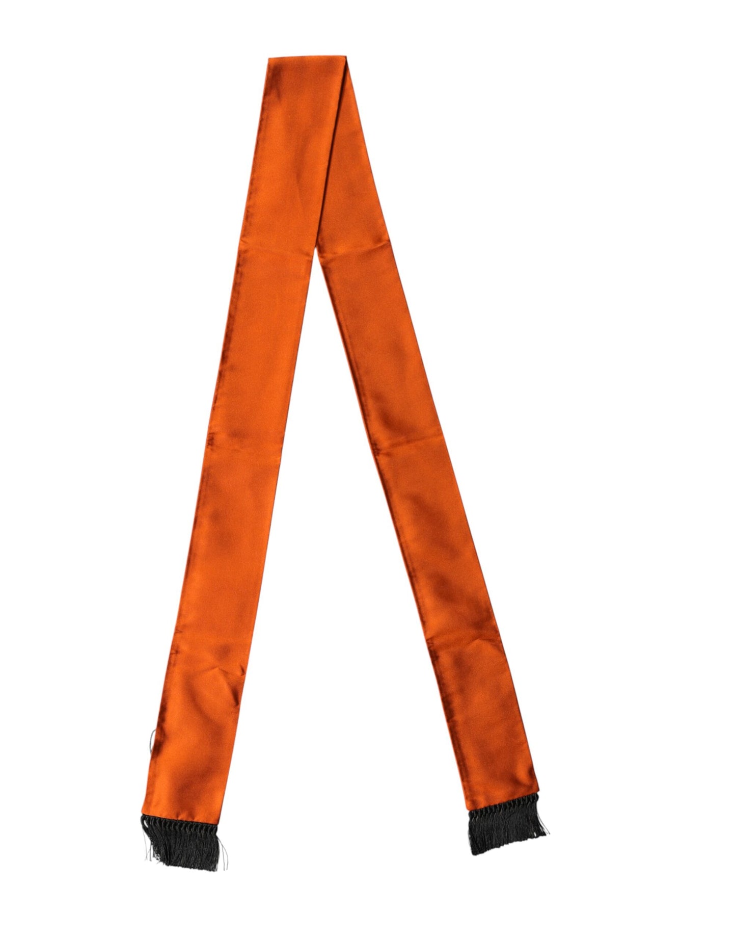 Dolce & Gabbana Orange Silk Fringes Neck Wrap Foulard Scarf Dolce & Gabbana