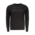 North Sails black viscose men's sweater showing a close-up of the knit fabric and classic crew neckline.