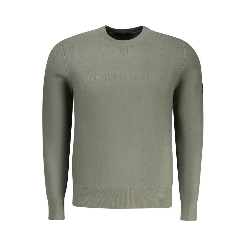 North Sails Verde Viscosa men’s sweater, lightweight knit with green and white striped pattern, casual and comfortable style.