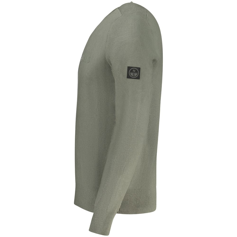 North Sails Verde Viscosa men's sweater in green, featuring a soft Viscosa fabric and classic fit for casual wear.