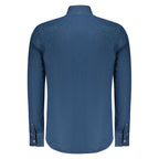 Light blue North Sails men's cotton shirt with a classic collar and button-up front, displayed flat on a neutral background.