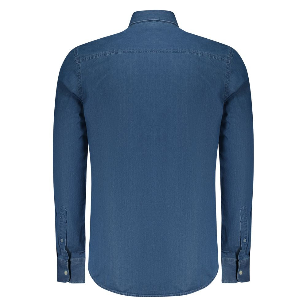Light blue North Sails men's cotton shirt with a classic collar and button-up front, displayed flat on a neutral background.