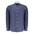 North Sails Blu Cotton Men’s Shirt featuring a classic collar and button-down design. Bright blue fabric with subtle texture.