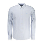 North Sails white cotton men's shirt with classic collar and button-down front, displayed flat on a neutral background.