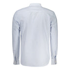 White cotton men's shirt by North Sails, featuring a classic collar and button-down front, displayed on a hanger.