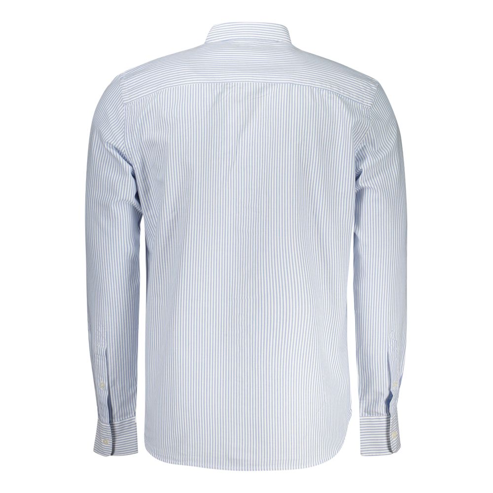 White cotton men's shirt by North Sails, featuring a classic collar and button-down front, displayed on a hanger.