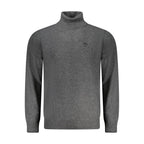 North Sails Grigio Poliammide men's sweater, lightweight knit with ribbed cuffs and neckline, in a stylish gray color.