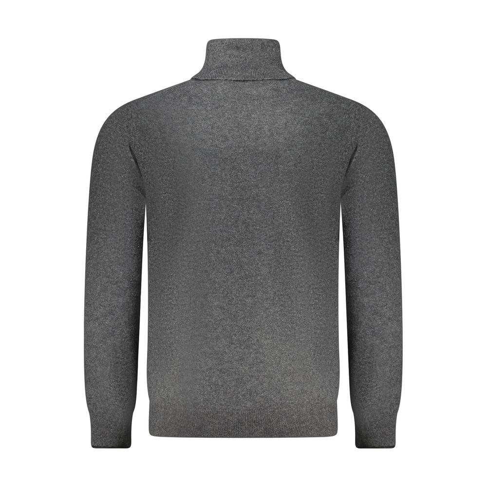North Sails Grigio Poliammide men's sweater, knitted fabric with a ribbed collar and cuffs, casual and comfortable style.