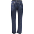 North Sails Blu Cotton Men Jeans showing front view with classic five-pocket design and straight-leg fit.