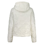 Norway 1963 Bianco Poliammide woman jacket displayed on a hanger, showcasing its sleek design and lightweight fabric.