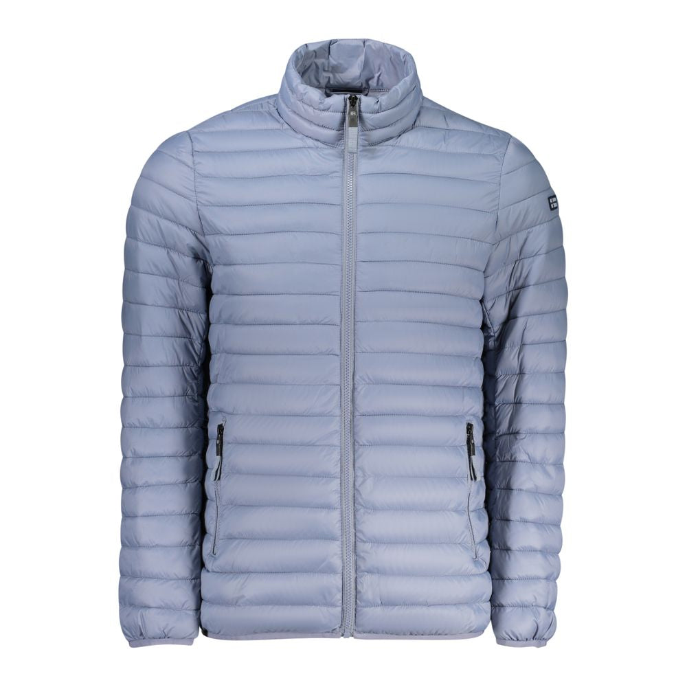 Norway 1963 Azzurro men's nylon jacket with a zip-up front and adjustable collar, featuring a stylish blue design.