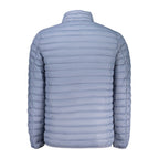 Norway 1963 Azzurro nylon men's jacket with a zip-up front and collar, shown on a hanger.