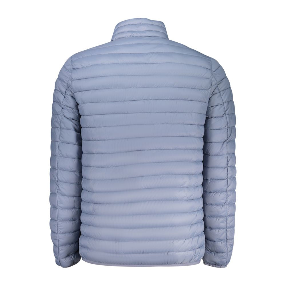 Norway 1963 Azzurro nylon men's jacket with a zip-up front and collar, shown on a hanger.