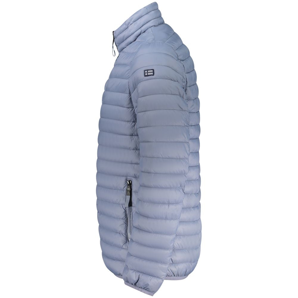 Norway 1963 Azzurro men's nylon jacket with front zipper and stand collar, suitable for casual wear.